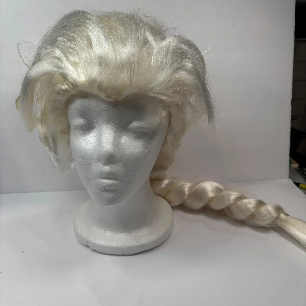 Disney Frozen II Elsa Costume Wig Blonde Braid Disguise Women Halloween Dress Up